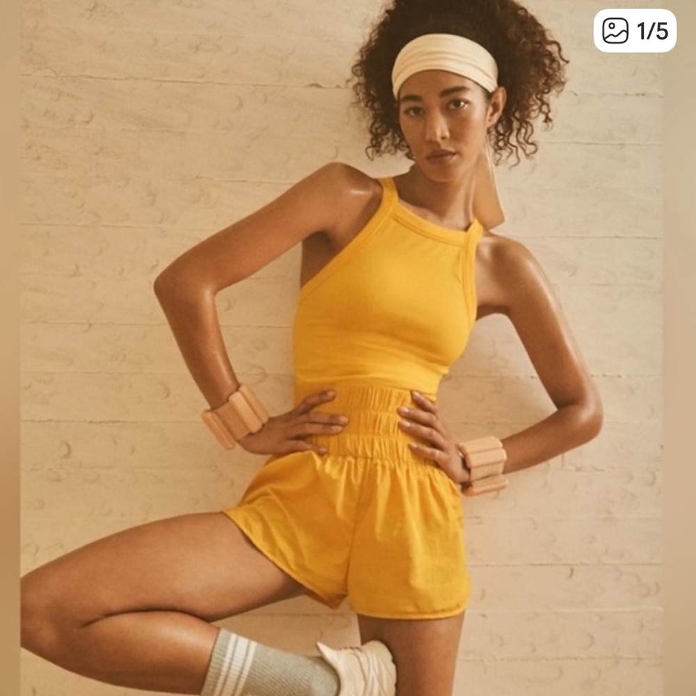 Free people movement the way home runsie romper yellow